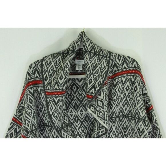 Aspen Cardigan Duster Sweater Nordic Ski Wool Blend Pockets Womens Medium - Picture 6 of 6
